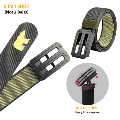 Jack Nicklaus Reversible Golf Belt for Men | Adjustable Polyester Belt with Metal Buckle