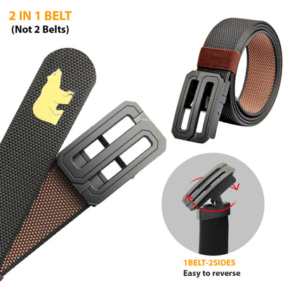 Jack Nicklaus Reversible Golf Belt for Men | Adjustable Polyester Belt with Metal Buckle