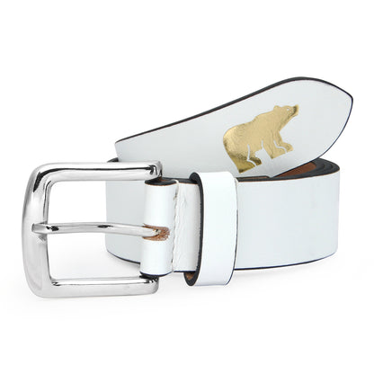 White Jack Nicklaus Full Grain Leather Belt